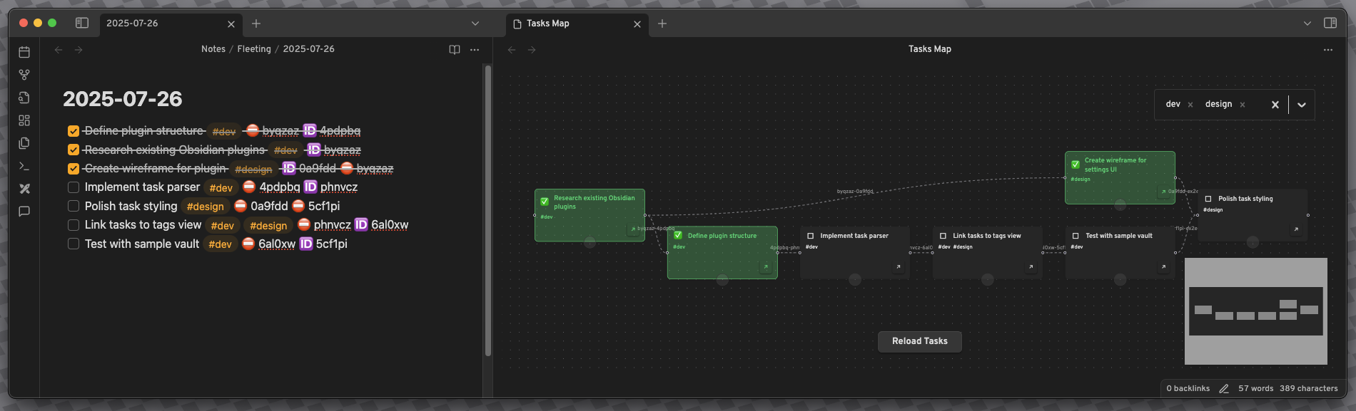 Tasks Map Example Tasks