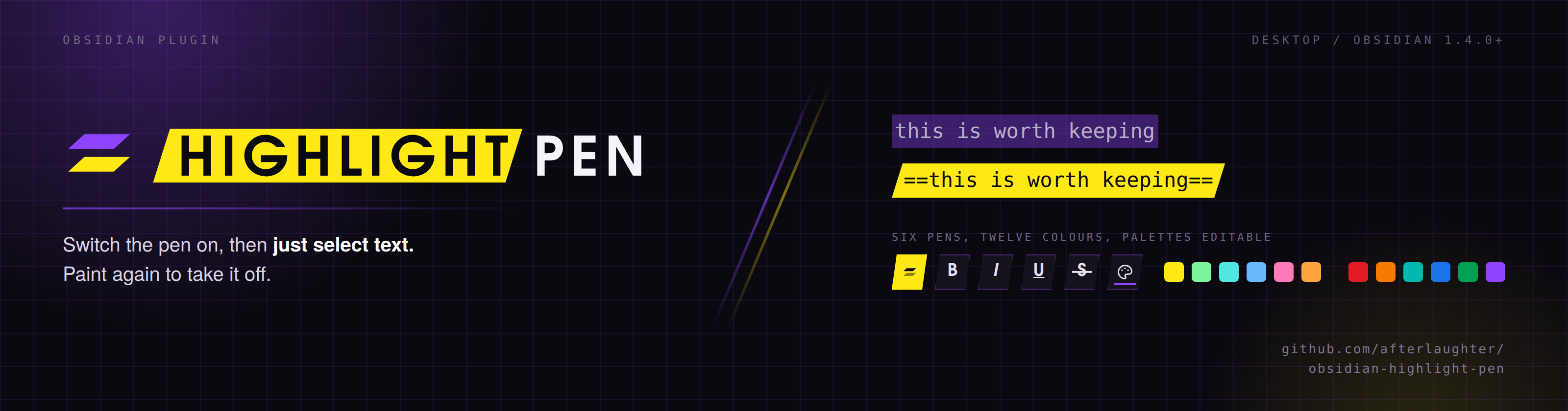 Highlight Pen, an Obsidian plugin