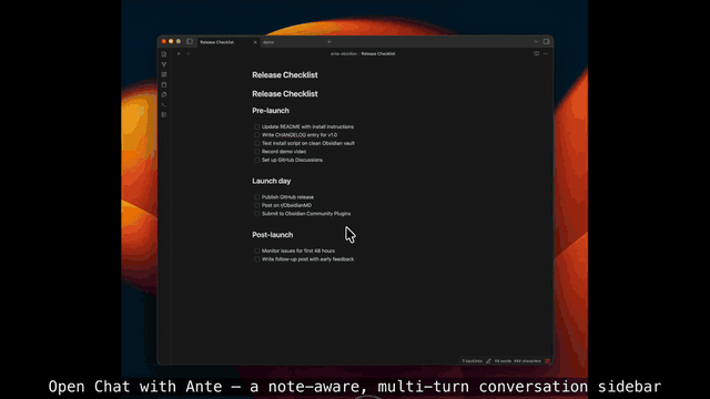 Chat with Ante demo
