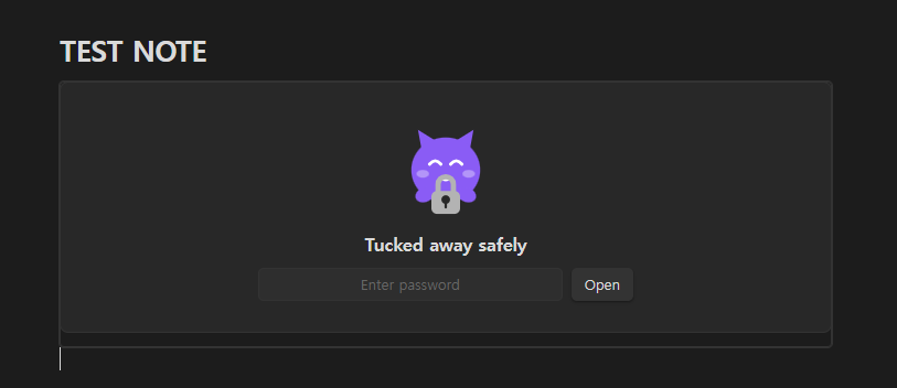 A locked note showing the character hugging a padlock
