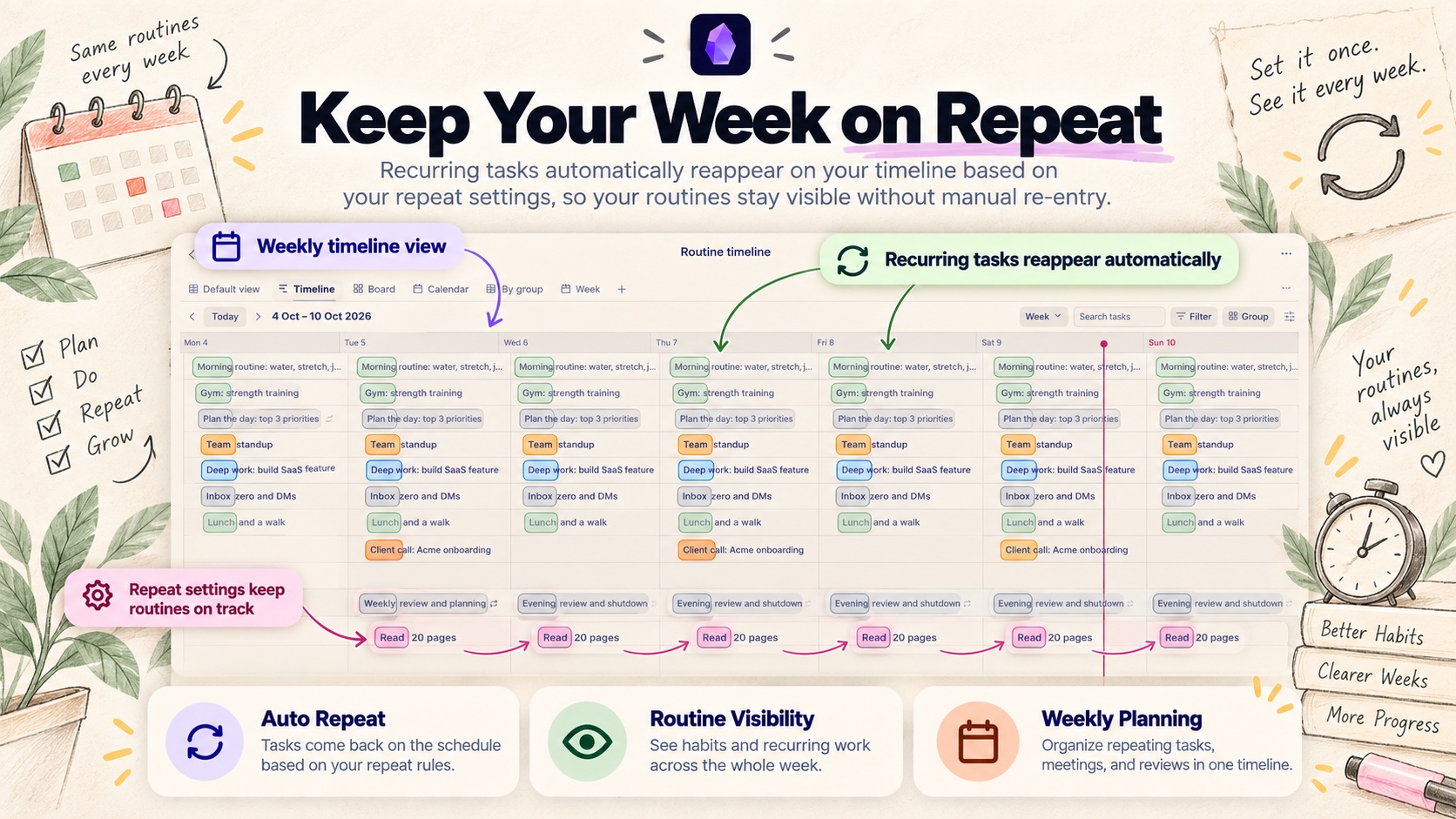 Week timeline