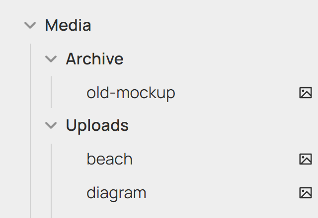 Uploads and Archive folders in the file explorer
