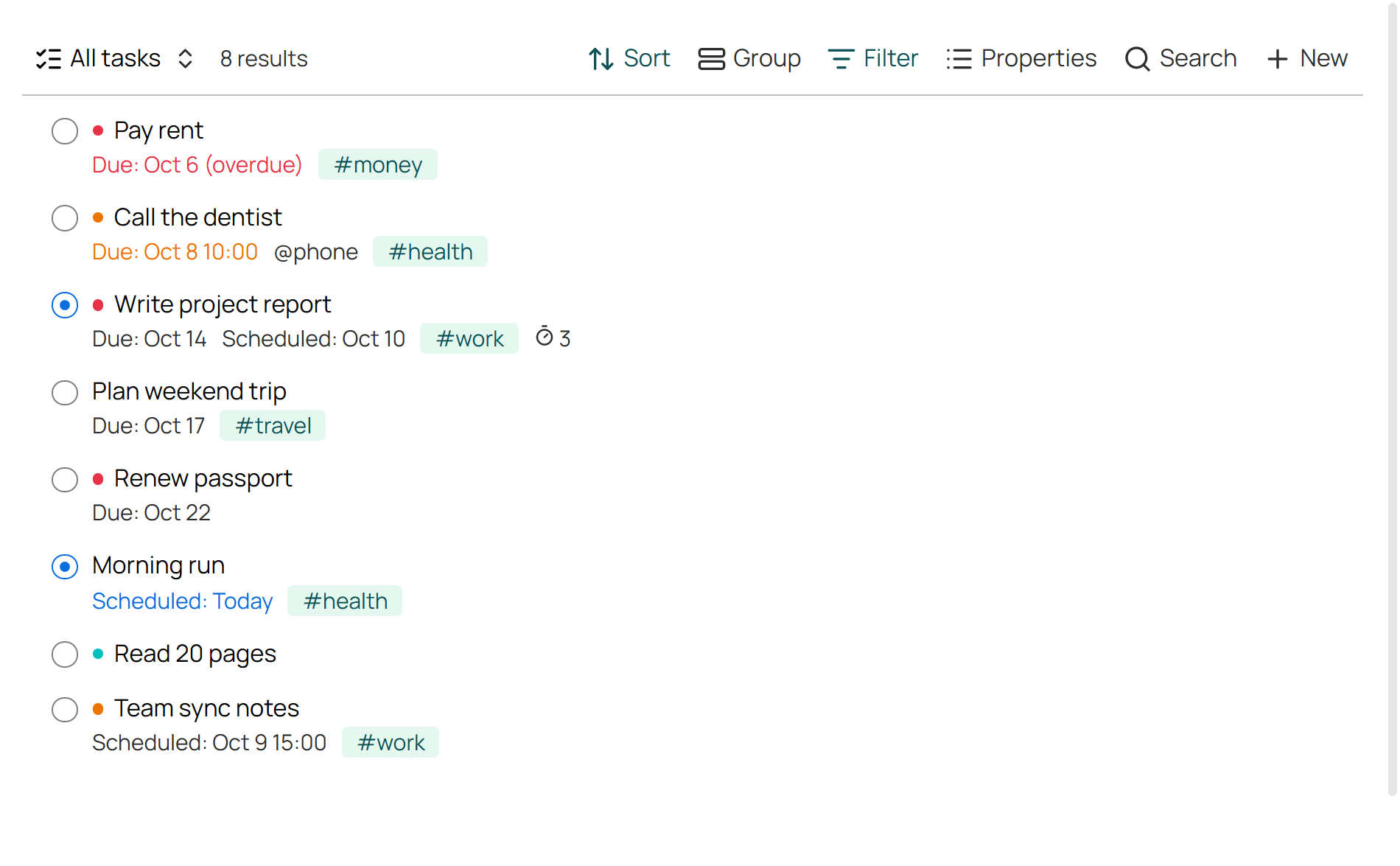 List view