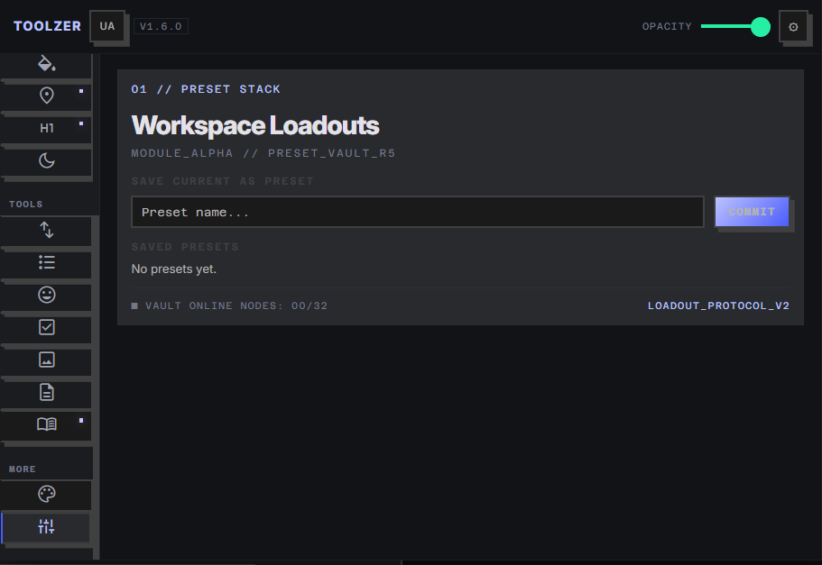 Workspace Loadouts