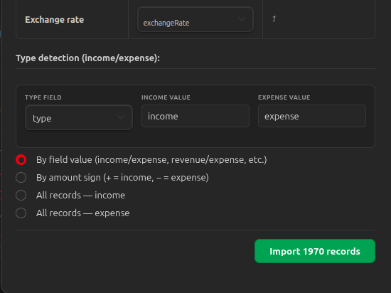 Import window step 3