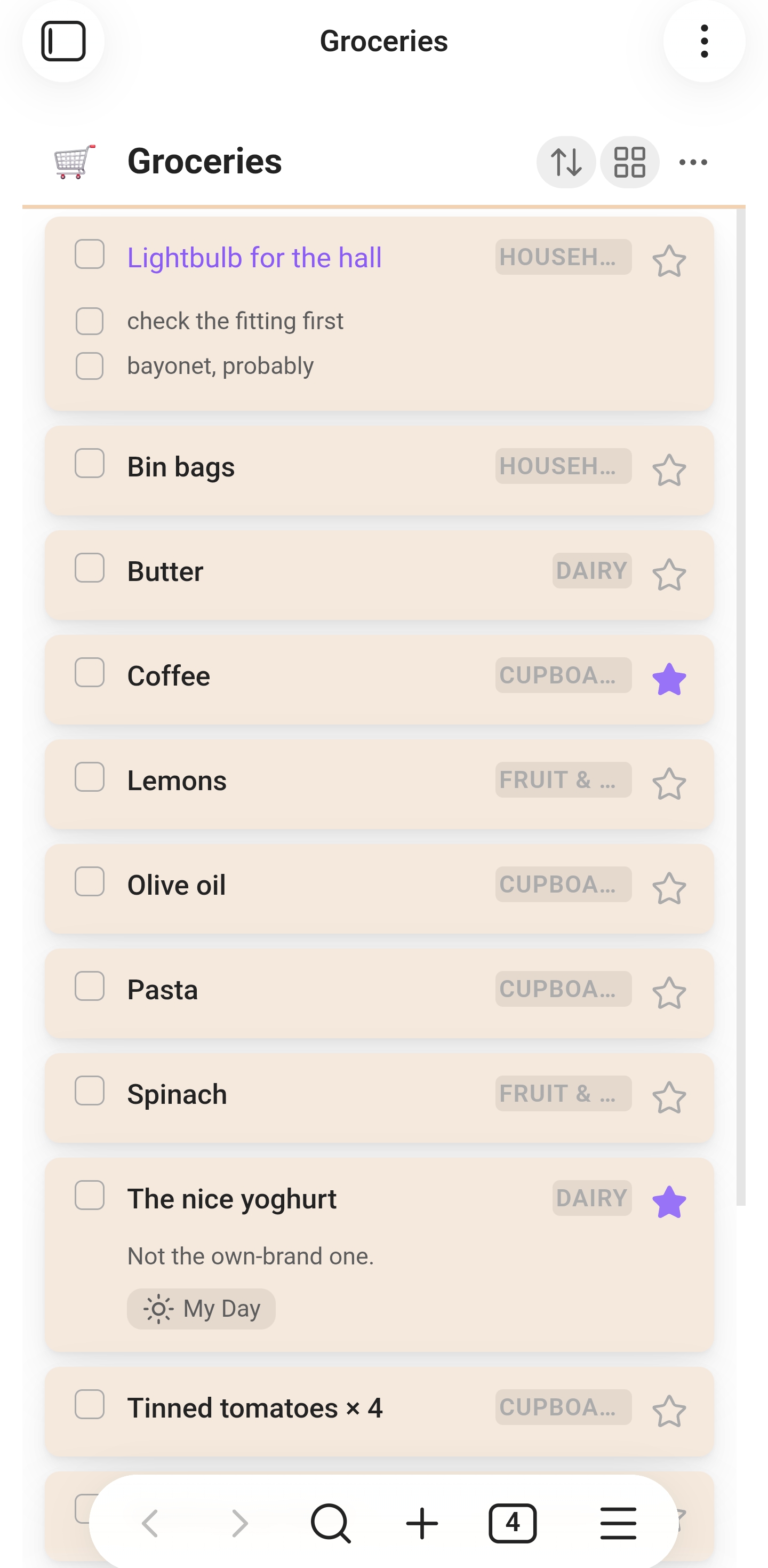 The post-it wall on a phone, reflowed to a single column.