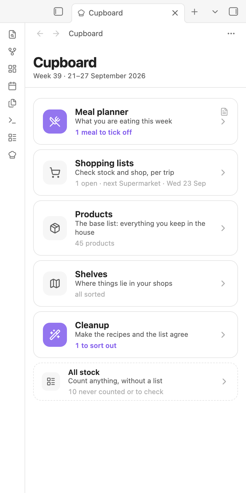 Home screen on a phone-sized window