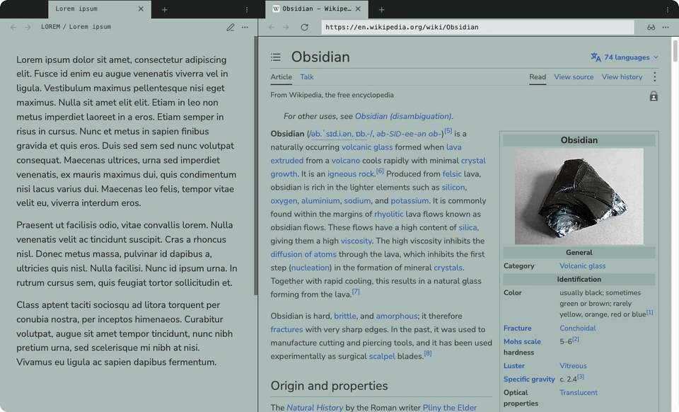 The article in Halftone's sage green paper color and its Nunito Sans font.