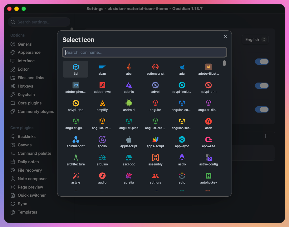 Icon picker