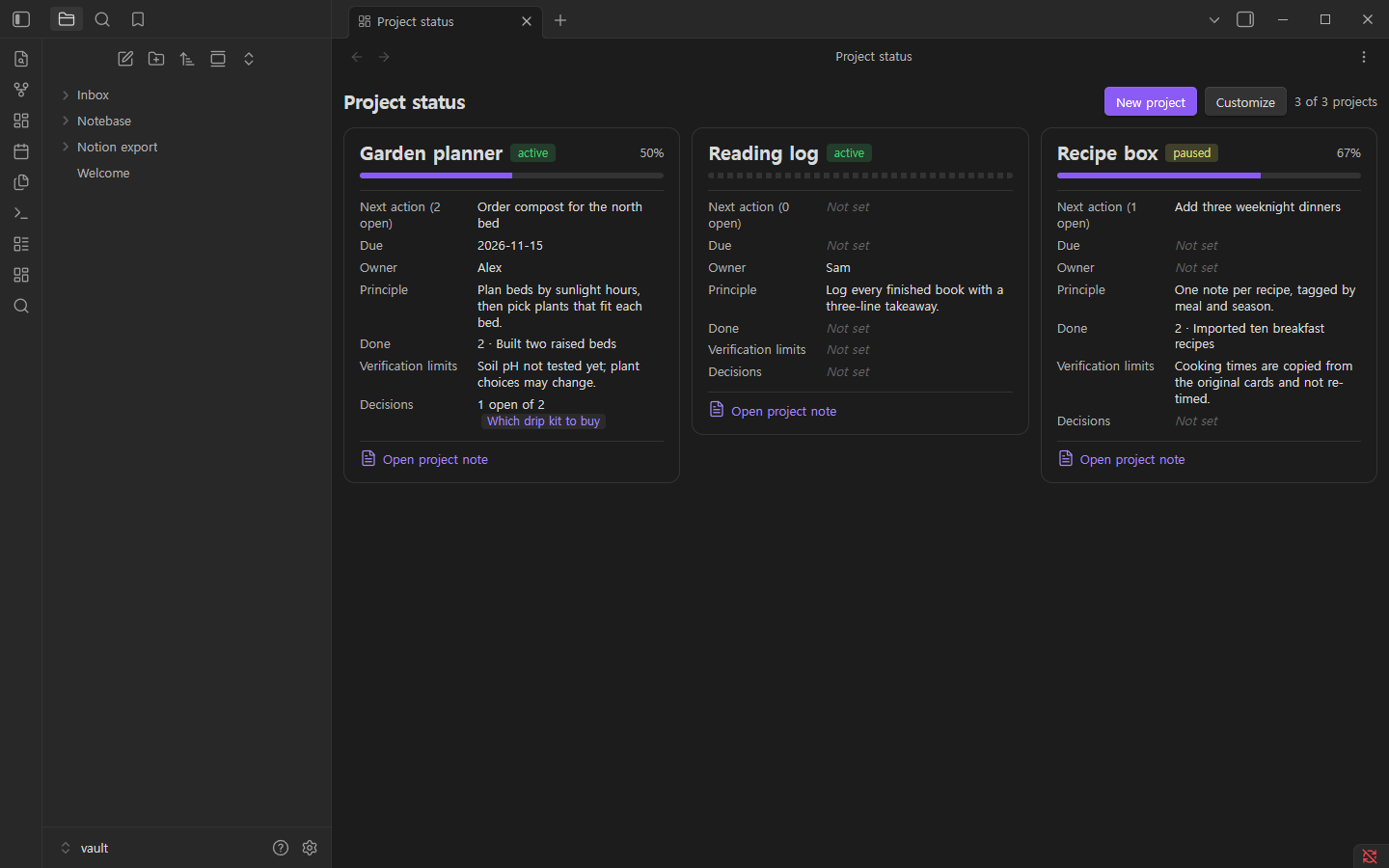 Status board