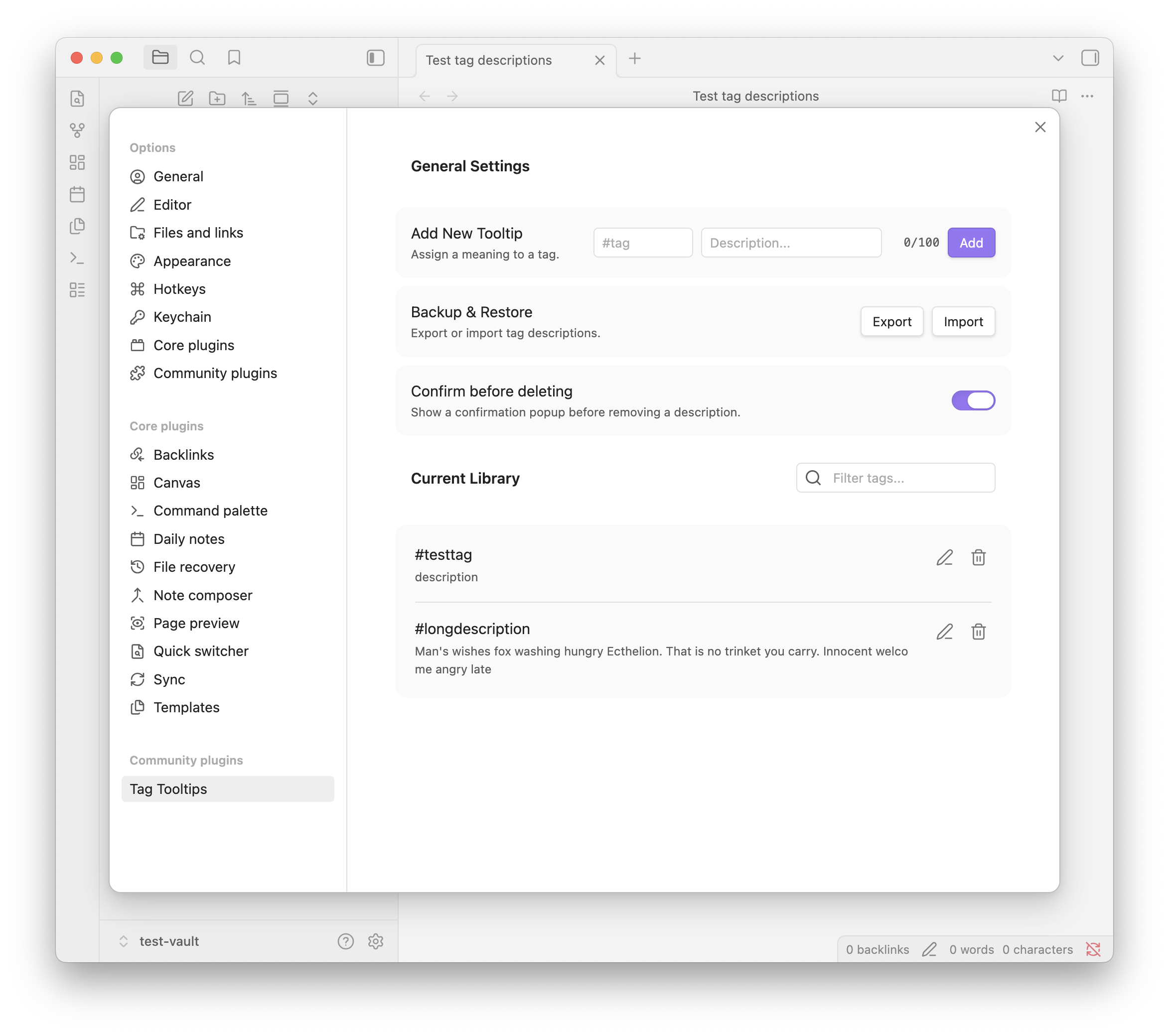 Plugin settings library