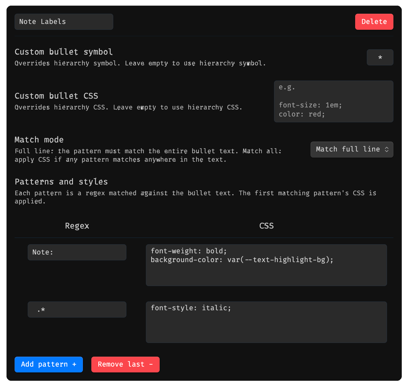 Rule Setting