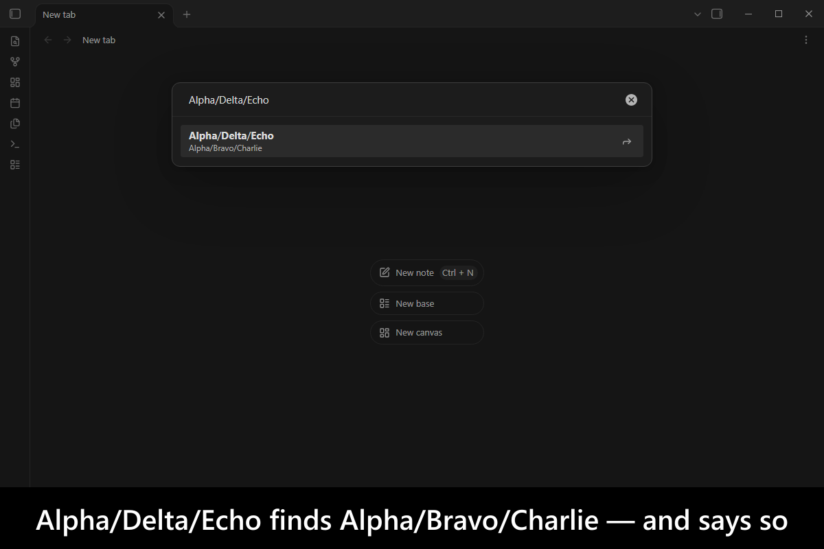 Alpha/Delta/Echo finds Alpha/Bravo/Charlie — and says so