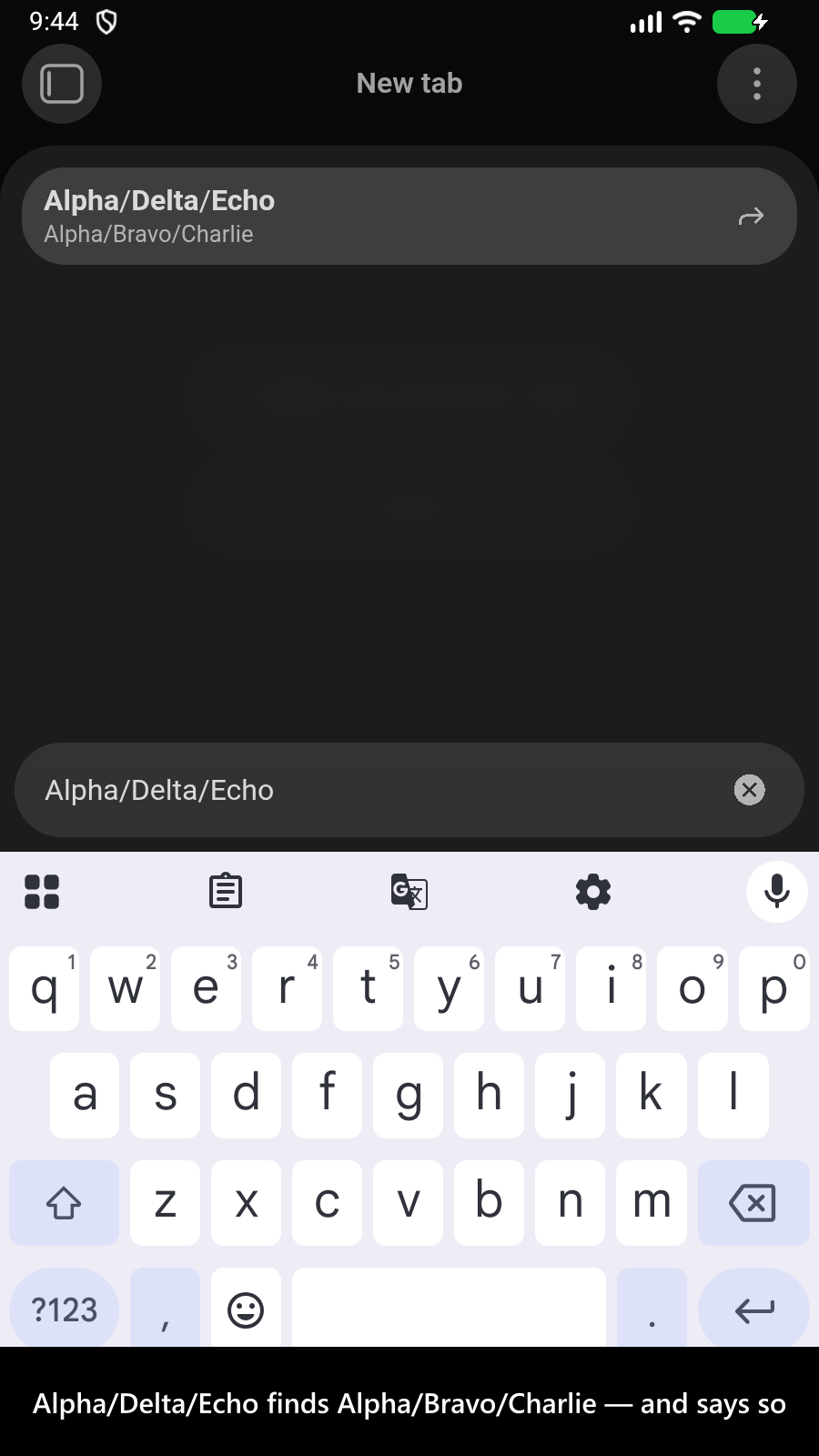 Alpha/Delta/Echo finds Alpha/Bravo/Charlie — and says so