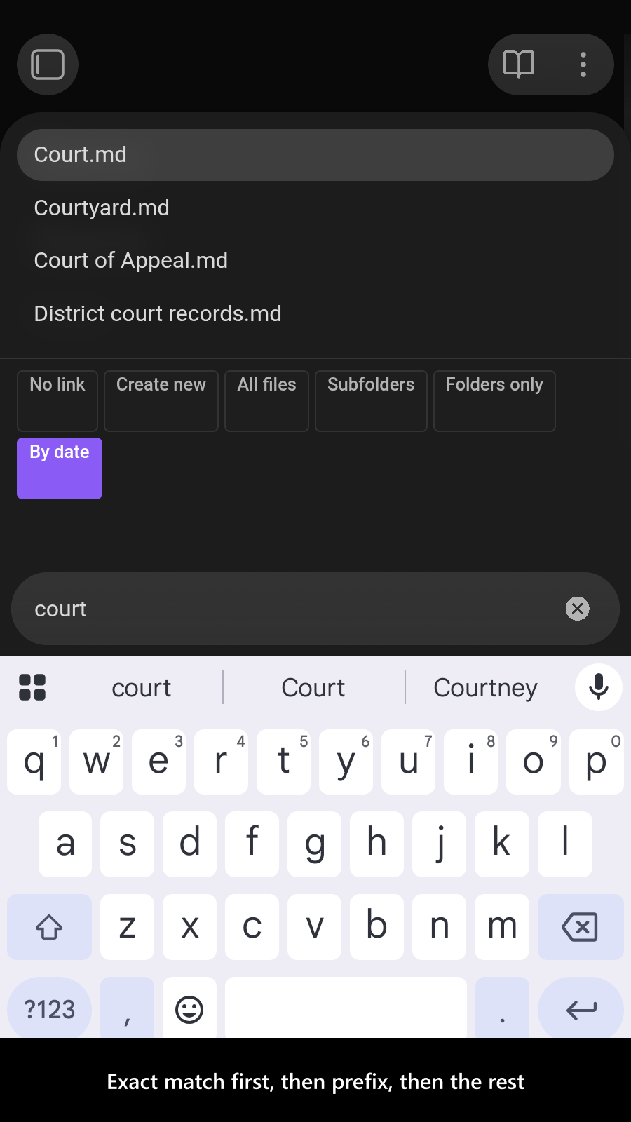 Exact match first, then prefix, then the rest