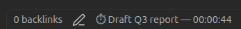 Status bar, clickable to open History