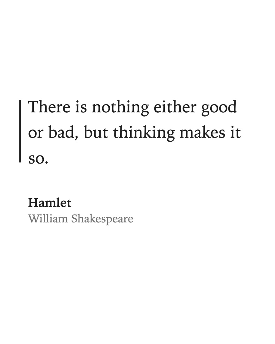 A line from Hamlet in the Classic style