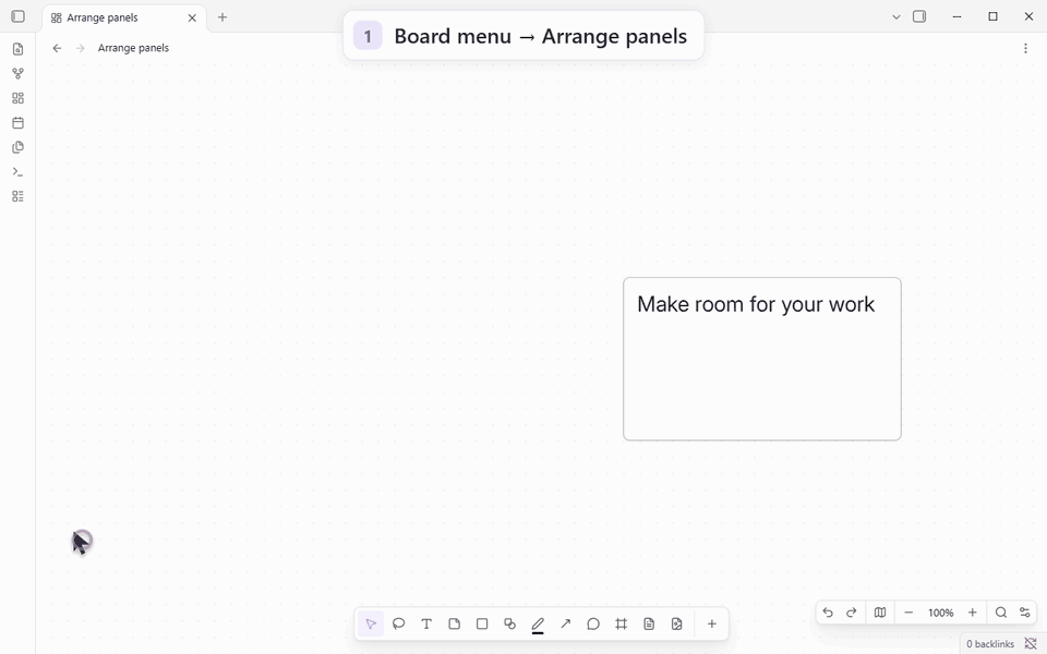 Move and turn the toolbar