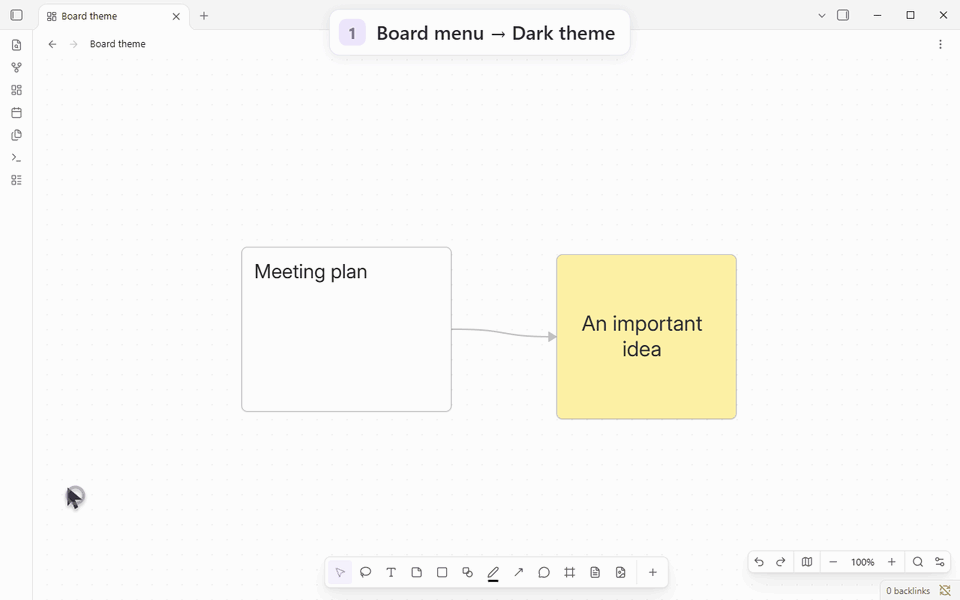 Switch the board theme and keep your card colors