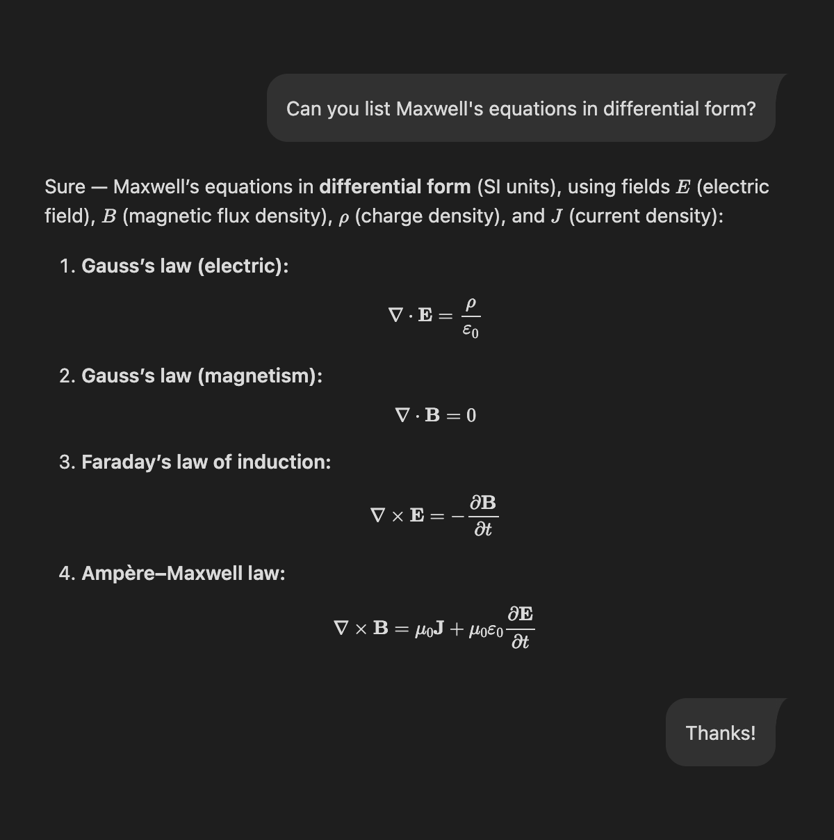 Markdown block example.