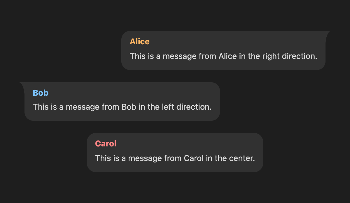 Message entry examples.