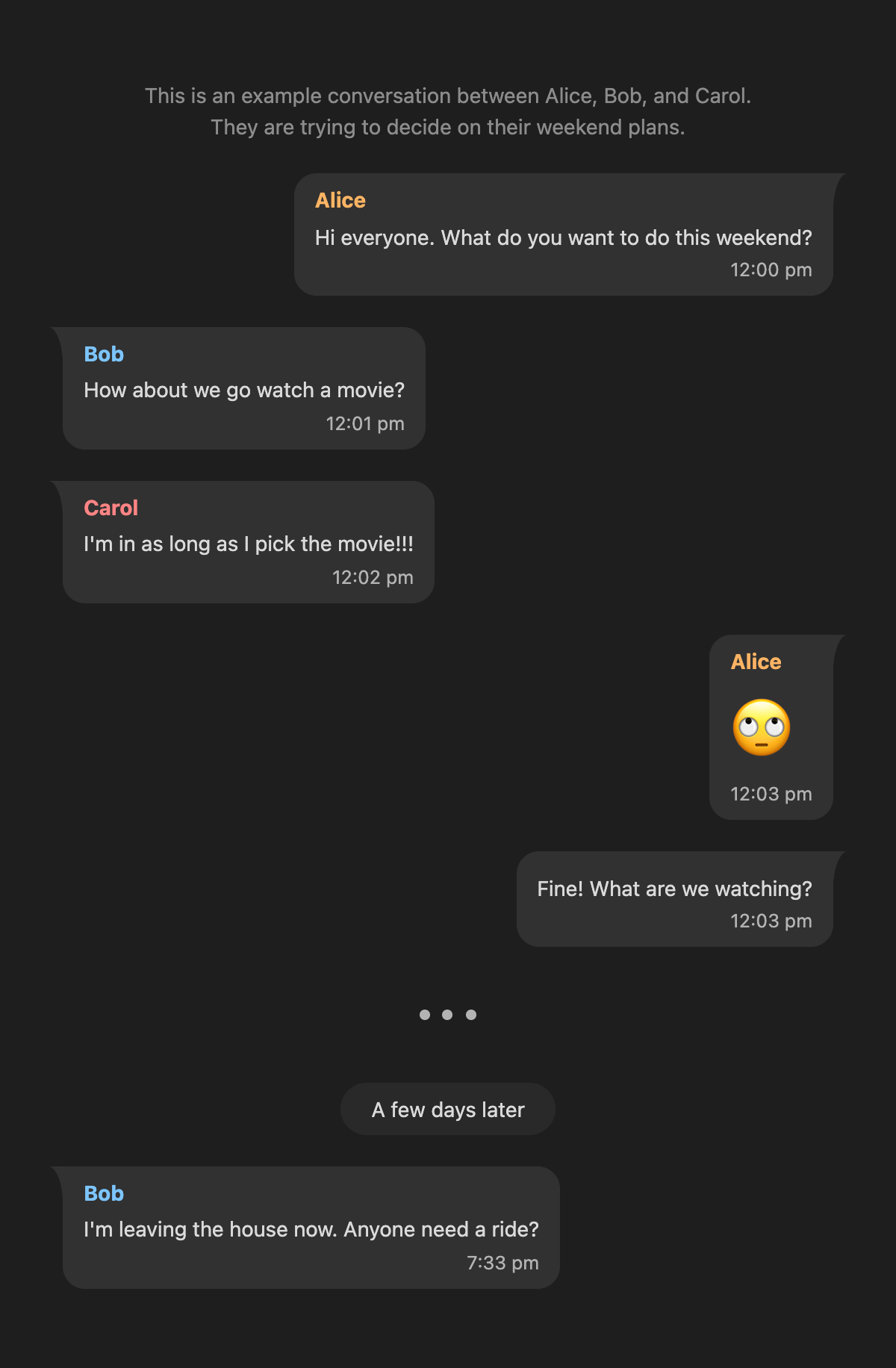 Bubble mode example.