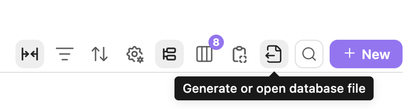 Open the corresponding database file