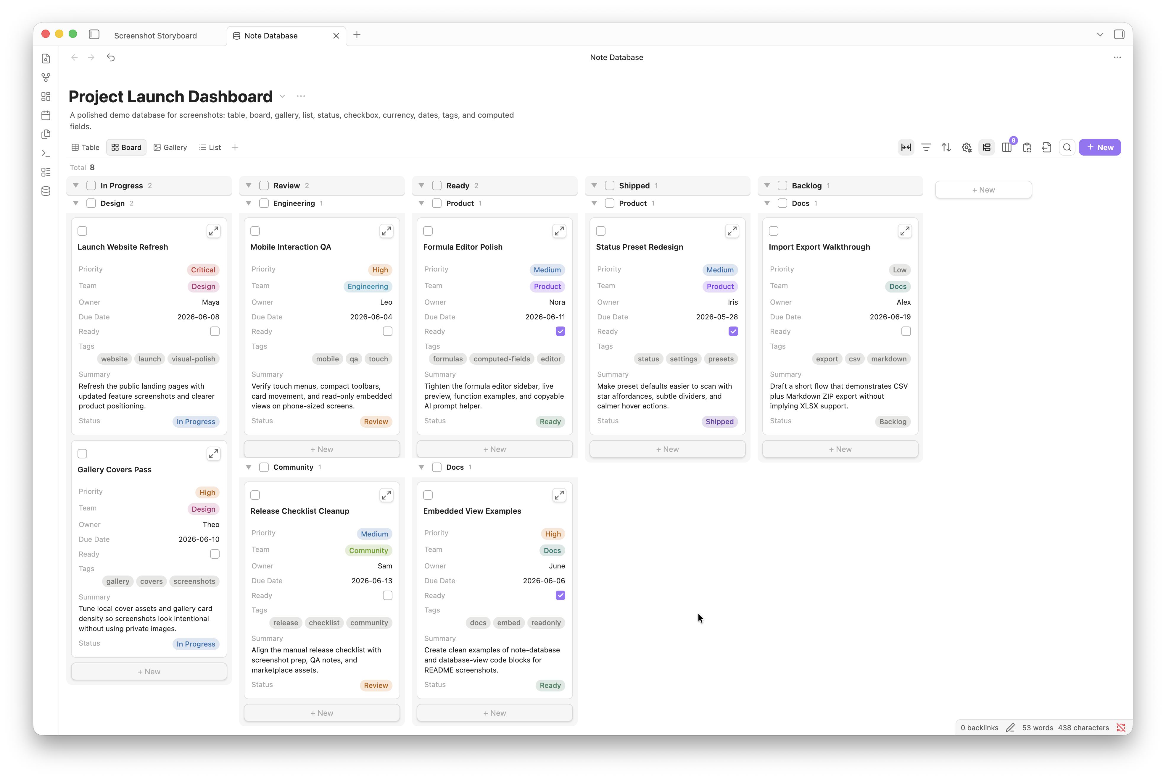 Status board