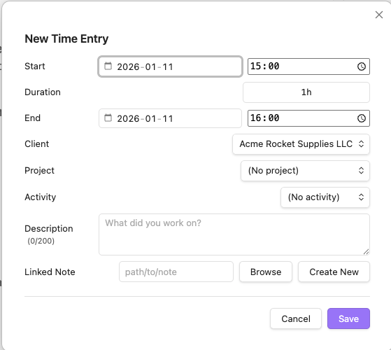 Entry Modal
