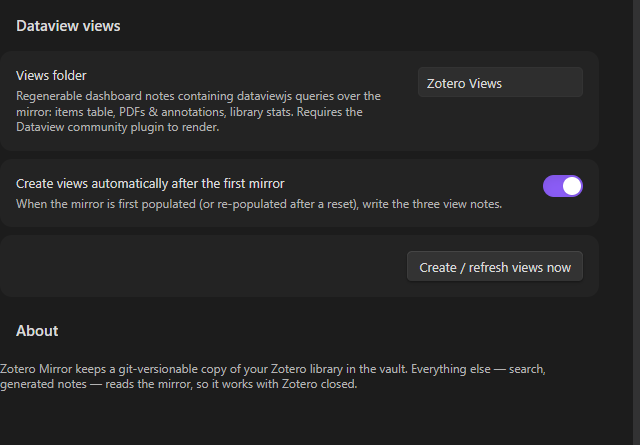 Zotero Vault Sync settings — part 3