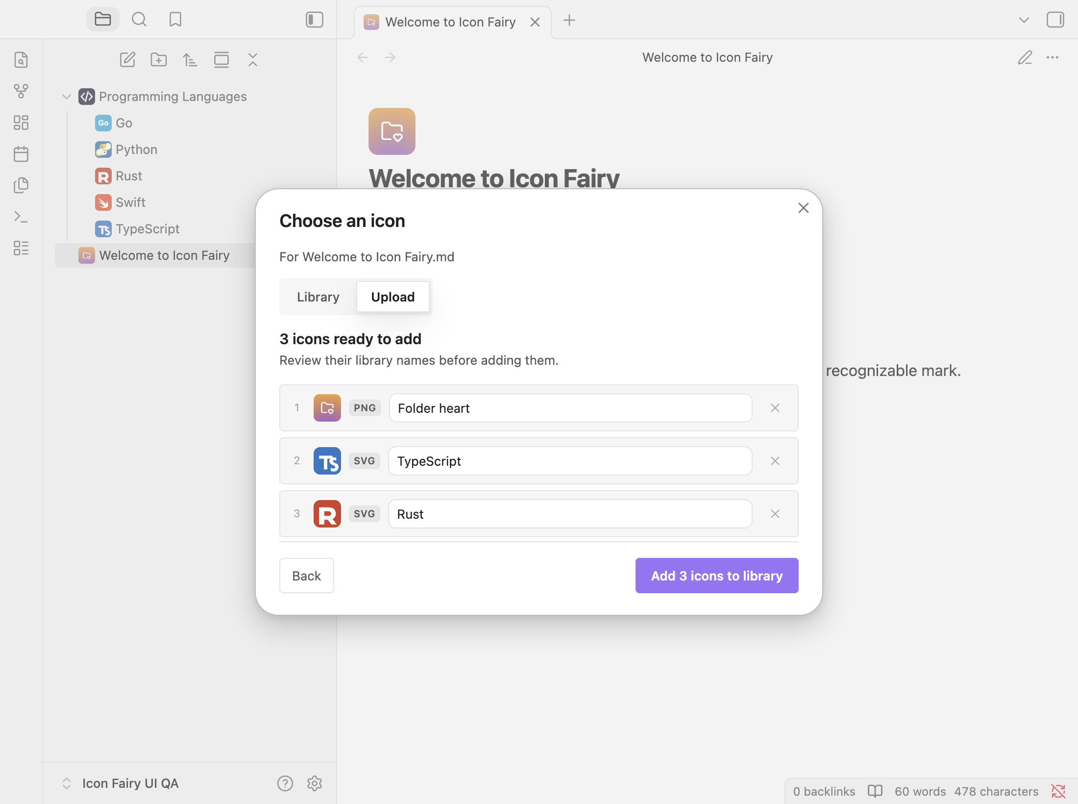 Review one PNG and two SVG files before importing