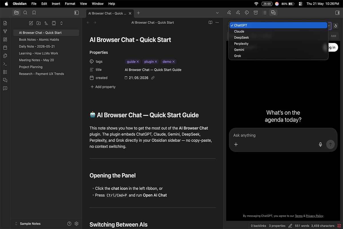 Switch between AI services in OmniChat