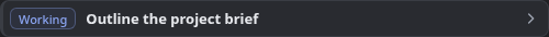 Task with a colored Working status pill